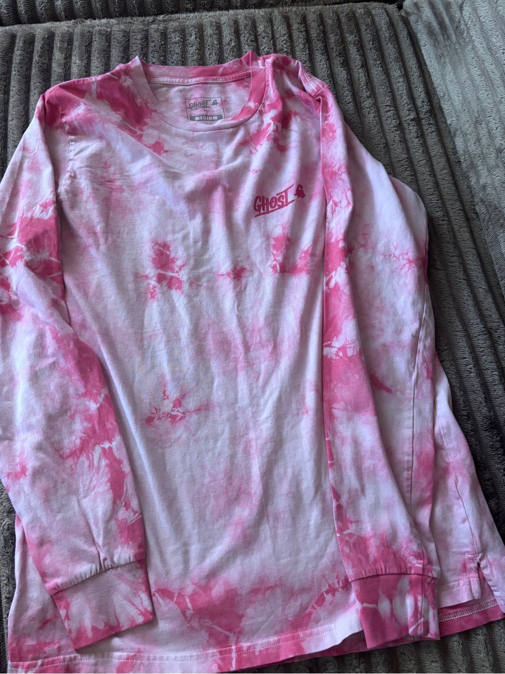 GHOST Lifestyle X Bubblelicious Pink Tie-Dye Long Sleeve Tee